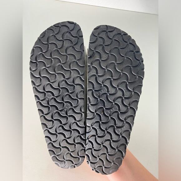 Birkenstocks QVC Granada Cork Leather Sandals comfort sz 8‎ eu 39 white/gray - Picture 7 of 8